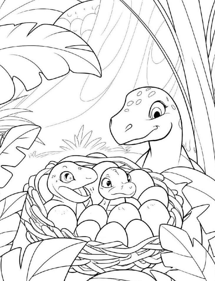 Tranh tô màu khủng long, cách trẻ mầm non học hỏi và khám phá tự nhiên qua từng nét vẽ - 18