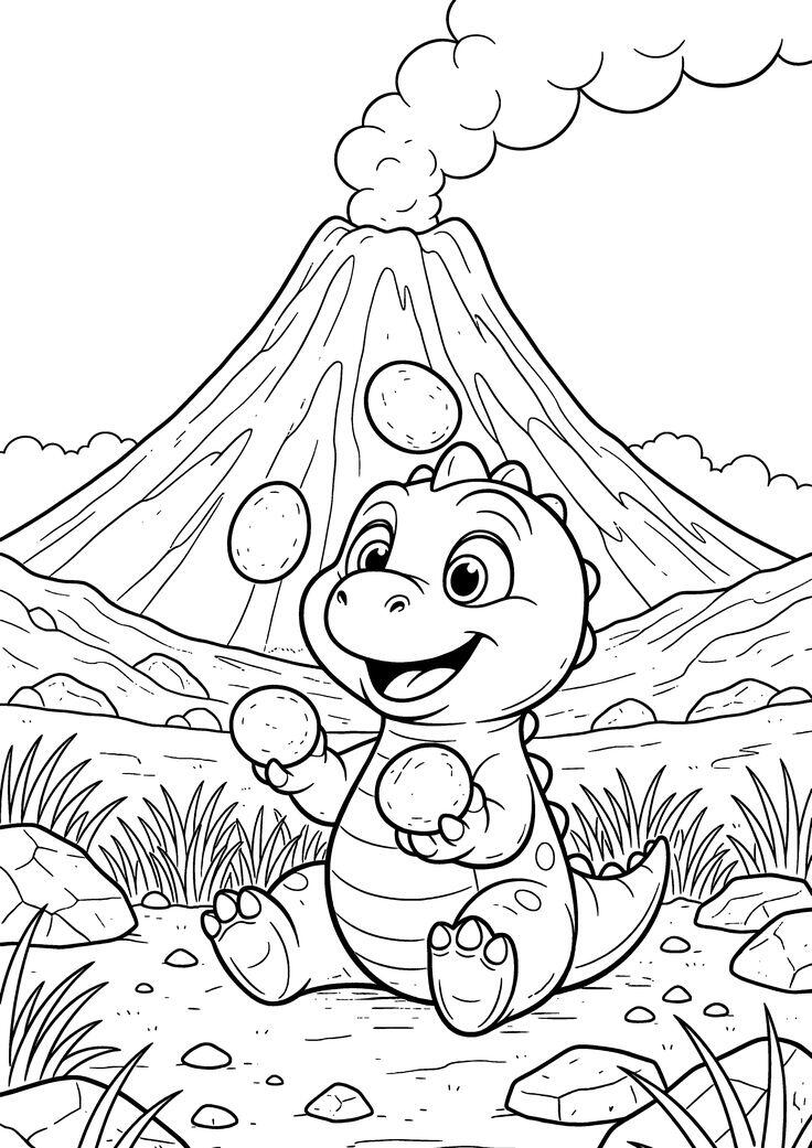 Tranh tô màu khủng long, cách trẻ mầm non học hỏi và khám phá tự nhiên qua từng nét vẽ - 4