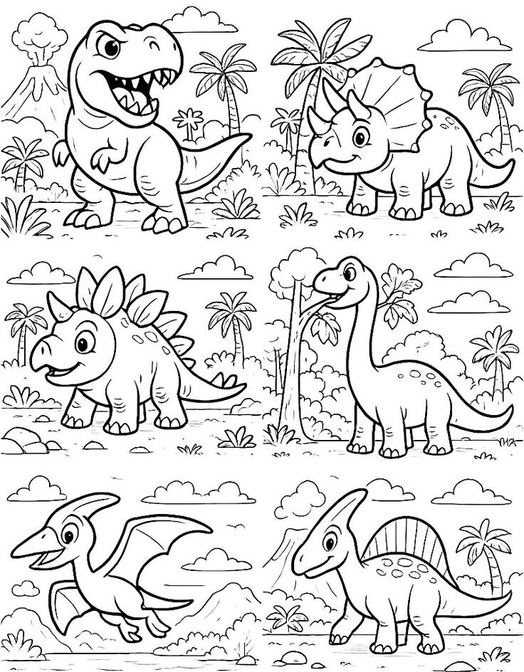Tranh tô màu khủng long, cách trẻ mầm non học hỏi và khám phá tự nhiên qua từng nét vẽ - 8