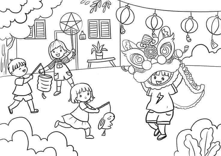 Tranh tô màu múa lân ngày Tết, cầu nối đưa trẻ chạm vào không khí xuân và ký ức Tết rộn ràng - 4