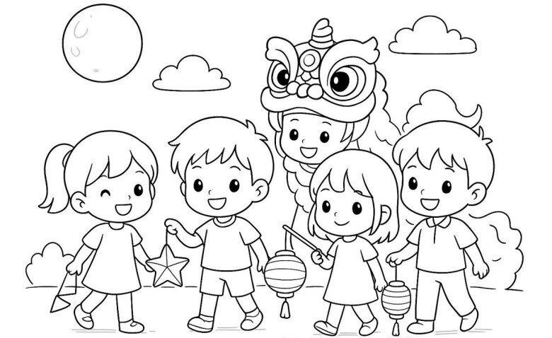 Tranh tô màu múa lân ngày Tết, cầu nối đưa trẻ chạm vào không khí xuân và ký ức Tết rộn ràng - 5