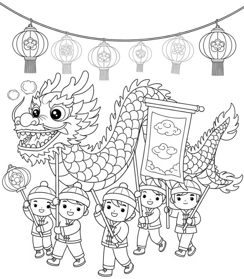 Tranh tô màu múa lân ngày Tết, cầu nối đưa trẻ chạm vào không khí xuân và ký ức Tết rộn ràng - 6