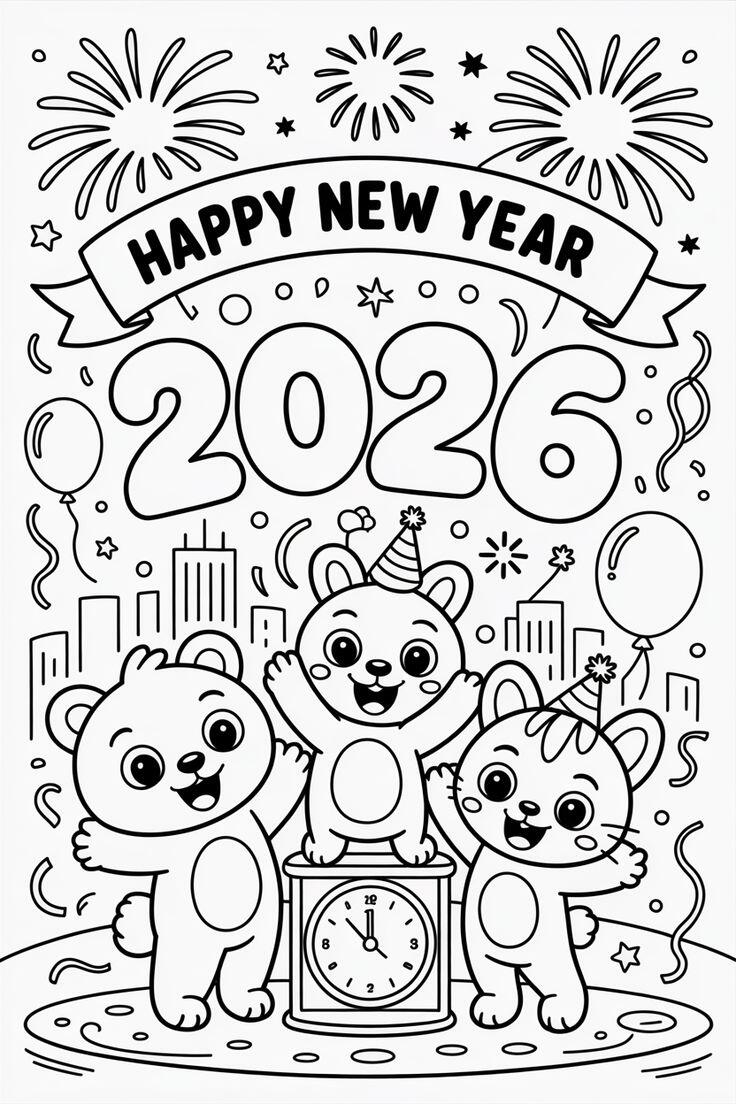 20 bức tranh tô màu năm mới 2026, hành trình gieo ký ức Tết đầu đời cho trẻ mầm non - 16