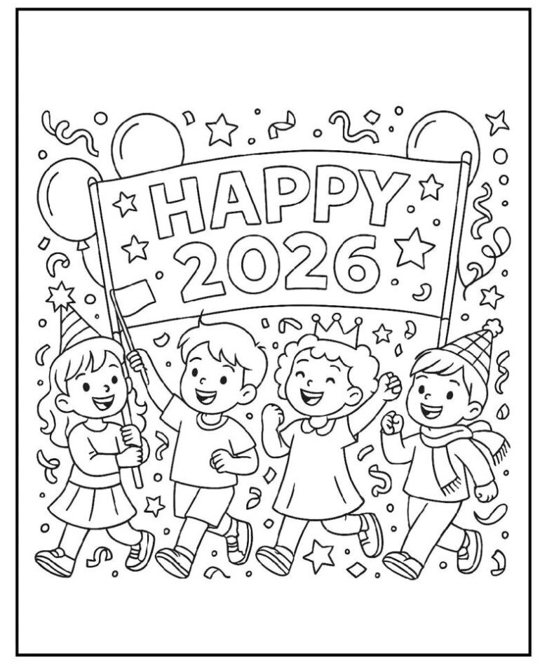 20 bức tranh tô màu năm mới 2026, hành trình gieo ký ức Tết đầu đời cho trẻ mầm non - 17