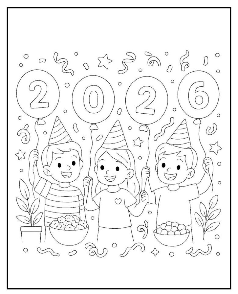 20 bức tranh tô màu năm mới 2026, hành trình gieo ký ức Tết đầu đời cho trẻ mầm non - 18