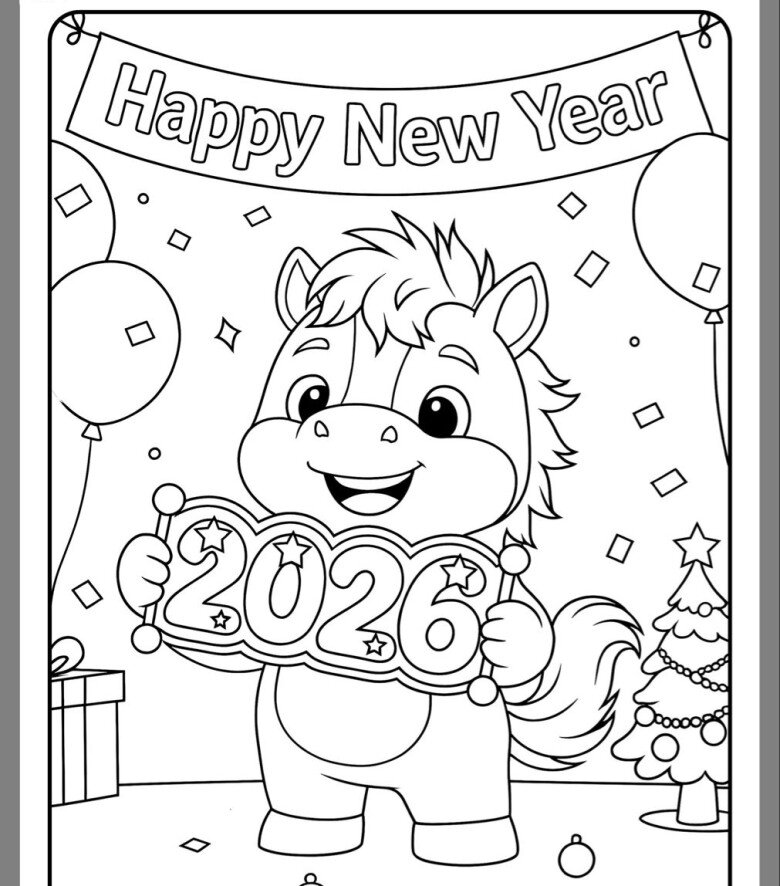 20 bức tranh tô màu năm mới 2026, hành trình gieo ký ức Tết đầu đời cho trẻ mầm non - 7