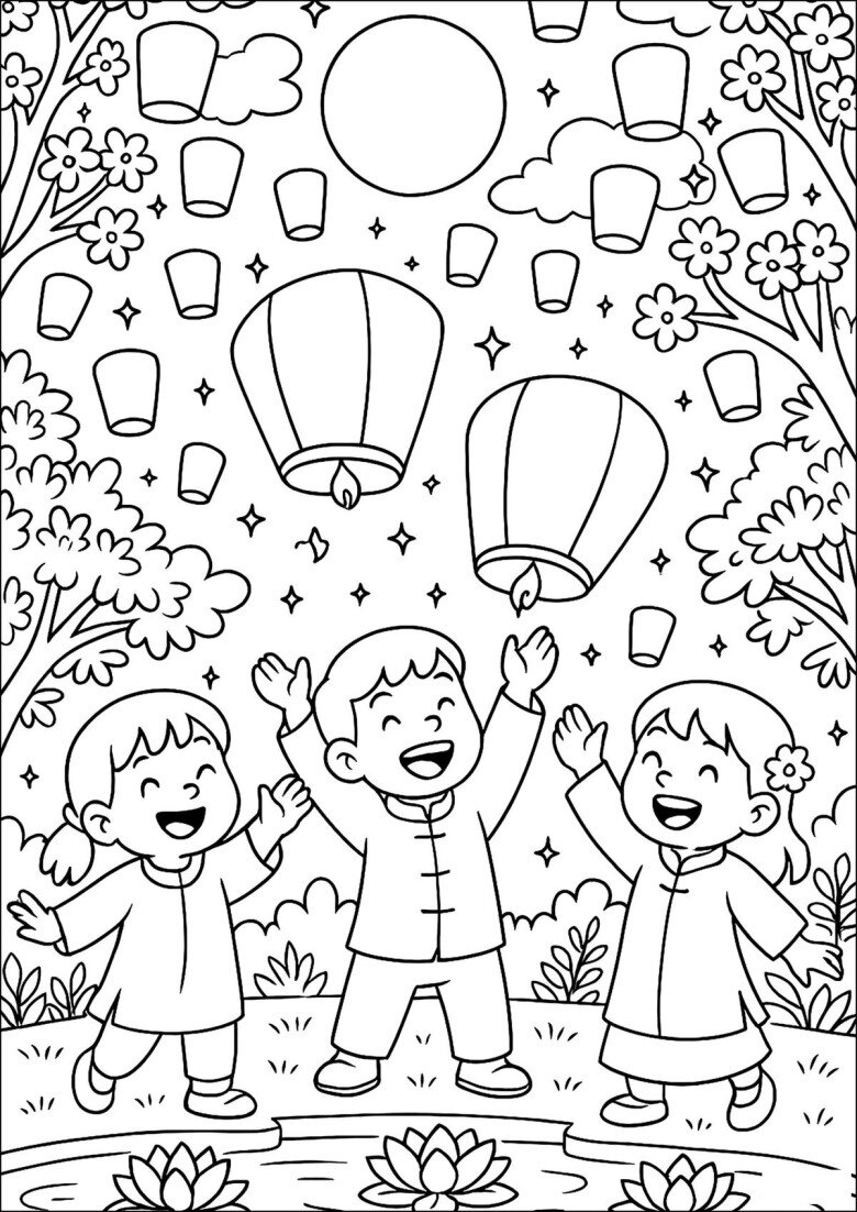 Tranh tô màu những hoạt động vui ngày Tết, bé vừa sáng tạo sắc xuân, vừa làm đẹp ký ức tuổi thơ - 11