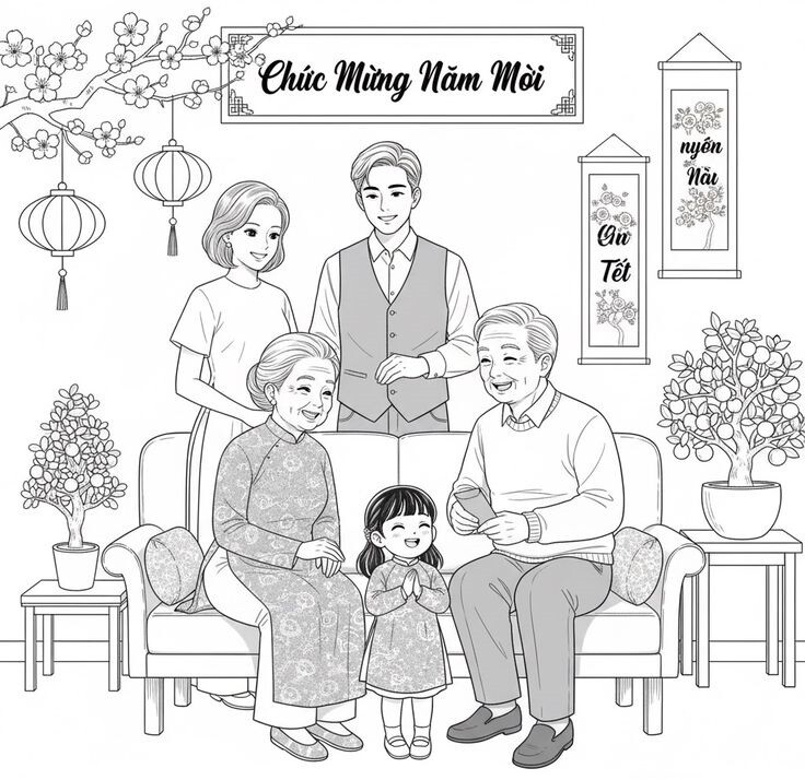 Tranh tô màu những hoạt động vui ngày Tết, bé vừa sáng tạo sắc xuân, vừa làm đẹp ký ức tuổi thơ - 13