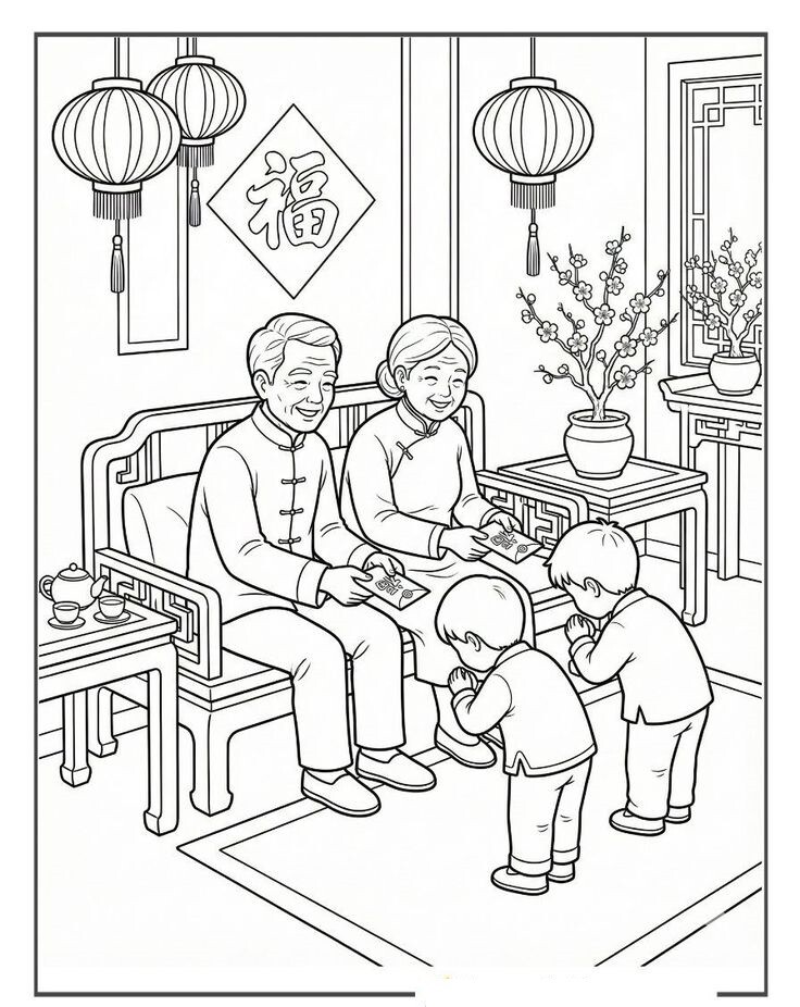 Tranh tô màu những hoạt động vui ngày Tết, bé vừa sáng tạo sắc xuân, vừa làm đẹp ký ức tuổi thơ - 2