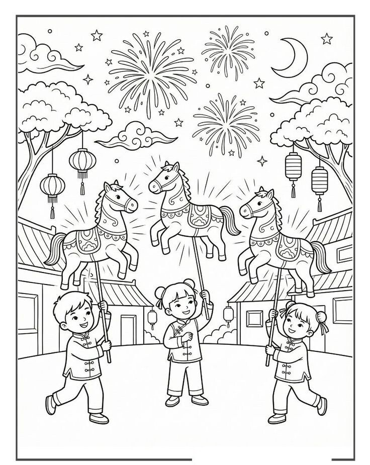 Tranh tô màu những hoạt động vui ngày Tết, bé vừa sáng tạo sắc xuân, vừa làm đẹp ký ức tuổi thơ - 4