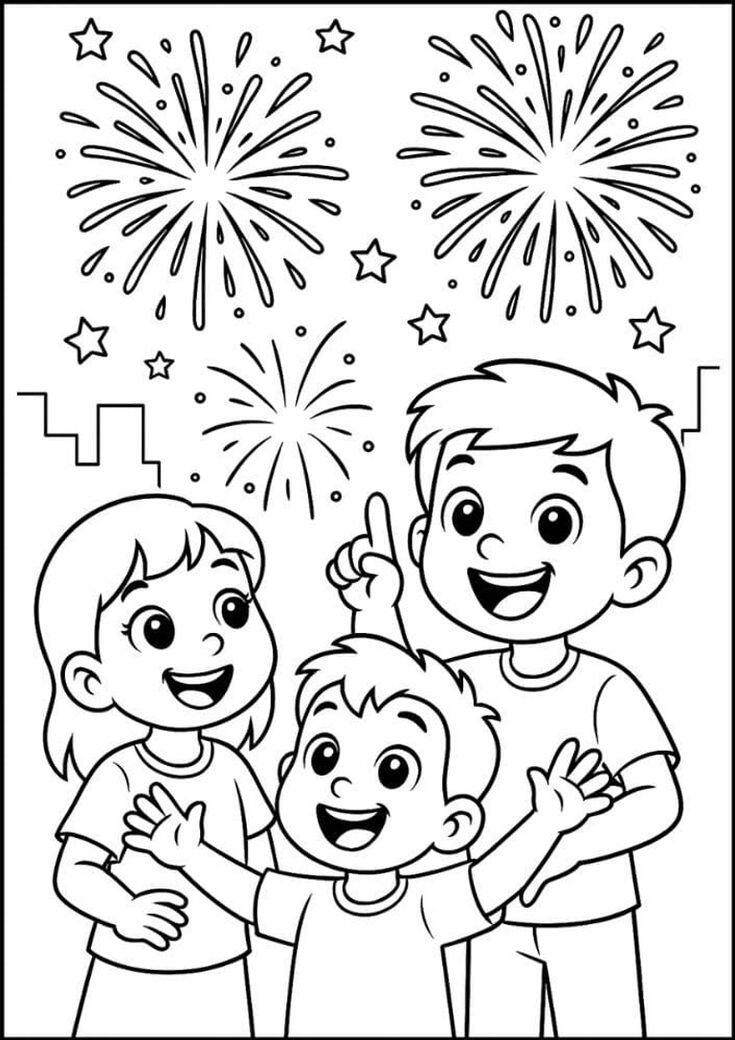 Tranh tô màu pháo hoa cho bé mầm non, cách trẻ học phối màu sắc và sáng tạo theo cách riêng - 1