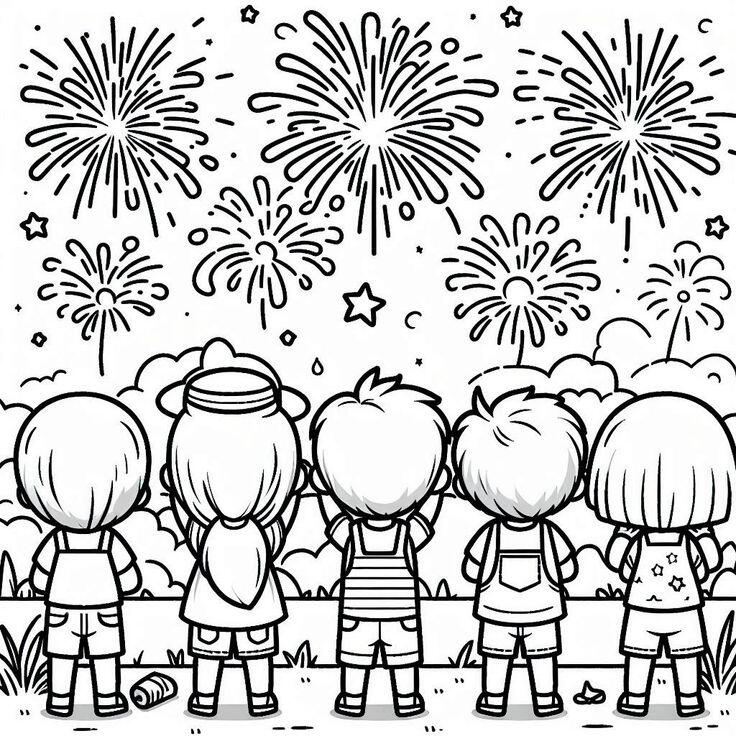 Tranh tô màu pháo hoa cho bé mầm non, cách trẻ học phối màu sắc và sáng tạo theo cách riêng - 12