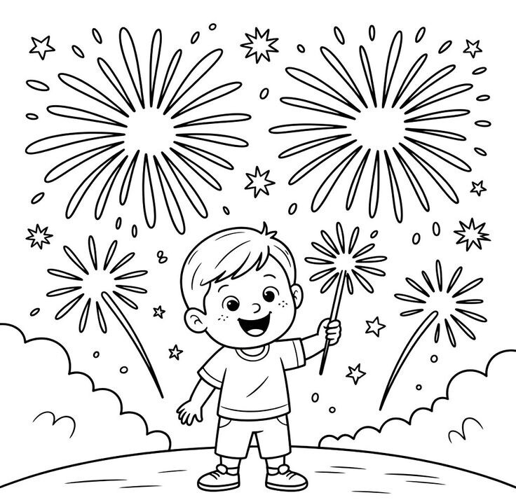 Tranh tô màu pháo hoa cho bé mầm non, cách trẻ học phối màu sắc và sáng tạo theo cách riêng - 2