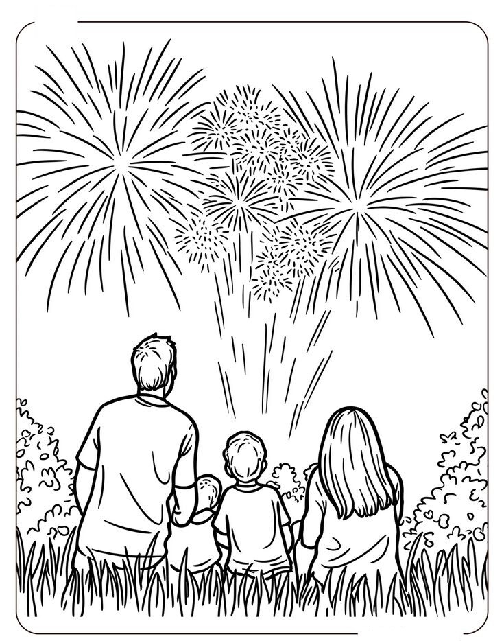 Tranh tô màu pháo hoa cho bé mầm non, cách trẻ học phối màu sắc và sáng tạo theo cách riêng - 5