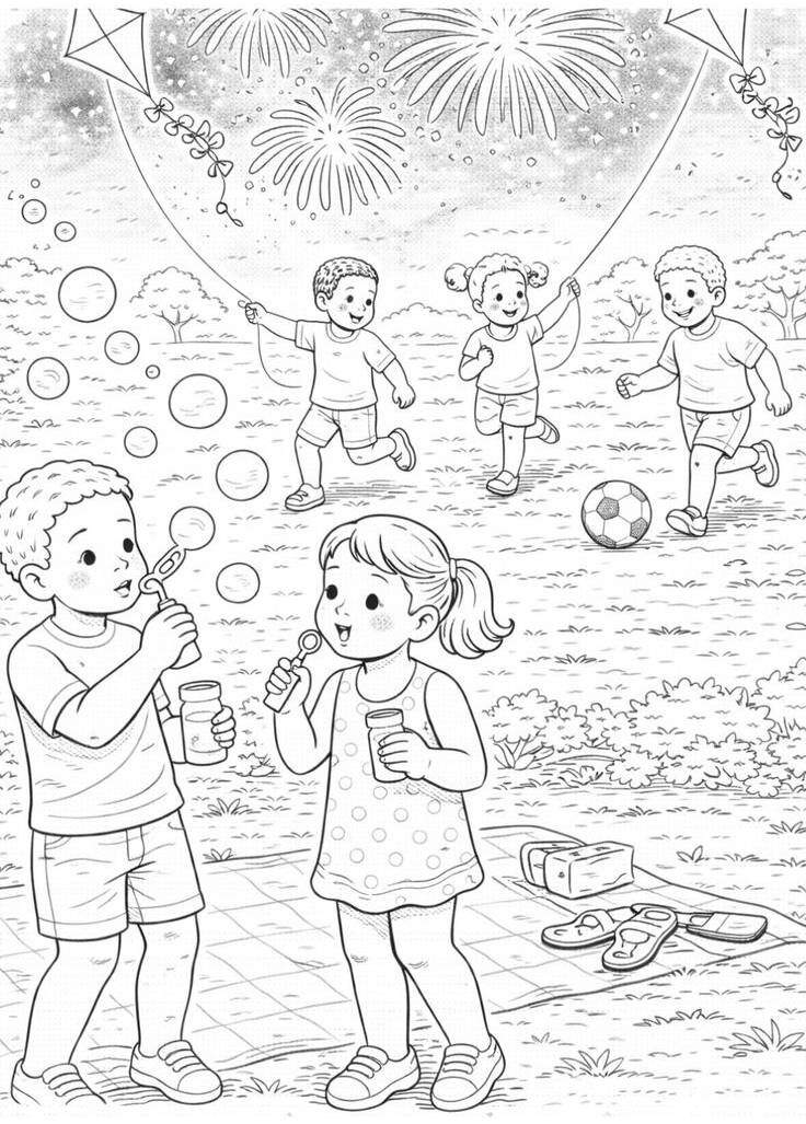 Tranh tô màu pháo hoa cho bé mầm non, cách trẻ học phối màu sắc và sáng tạo theo cách riêng - 8