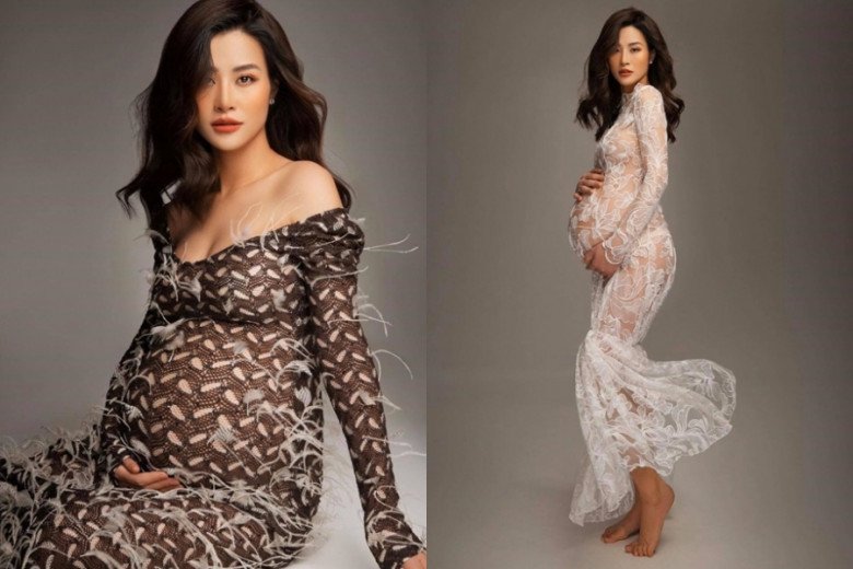Hội &#34;mẹ ỏng&#34; khoe bầu với tấm vải mỏng như sương, dâu hào môn Đàm Thu Trang trái ngược, chẳng xuyên thấu vẫn đẹp - 9
