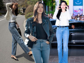 Học các mỹ nhân Hàn Quốc phối quần jeans quen thuộc theo phong cách "toát ra mùi tiền"