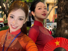 Đọ nhan sắc 3 nàng hậu xuất hiện trong lễ diễu binh, không mặt hoa da phấn vẫn xao xuyến lòng người
