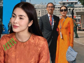 Tăng Thanh Hà liên tục xuất hiện nền nã với áo dài, sánh đôi đẹp tuyệt đối bên ông xã Louis Nguyễn