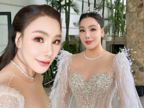 Cô dâu U50 Hồ Quỳnh Hương diện hai chiếc váy cưới hoành tráng