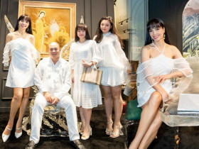 Thuý Hạnh như chị gái của hai cô con gái mỹ nhân, U50 vẫn tự tin mặc váy ngắn khoe chân dài miên man