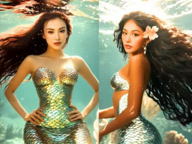 Cộng đồng mạng rủ nhau "hóa" tiên cá bằng AI, ngụp lặn dưới nước nhưng visual vẫn ngời ngời, chị em lưu ngay cách để "đu trend"