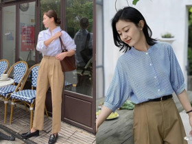 Quần ống rộng màu này trẻ hơn quần đen, sang hơn quần trắng và ai cũng có thể mặc đẹp