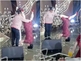 Mẹ chồng mặc váy làm hành động lạ trong đám cưới của con trai
