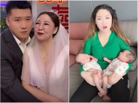 Phú bà lấy trai trẻ kém 11 tuổi, sinh đôi ở tuổi 40, được bố mẹ chồng cưng như trứng