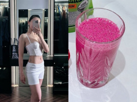 Lưu Đê Ly giảm 4 kg sau 7 ngày, bụng phẳng, da dẻ láng mịn nhờ món đồ uống màu hồng, nguyên liệu cứ ra chợ là có