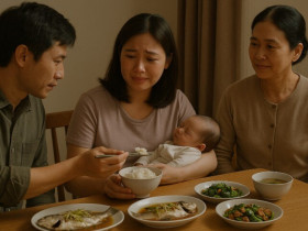 Về quê sinh con, hành động bất ngờ của anh chồng trong bữa cơm hé lộ bí mật về người con gái khác