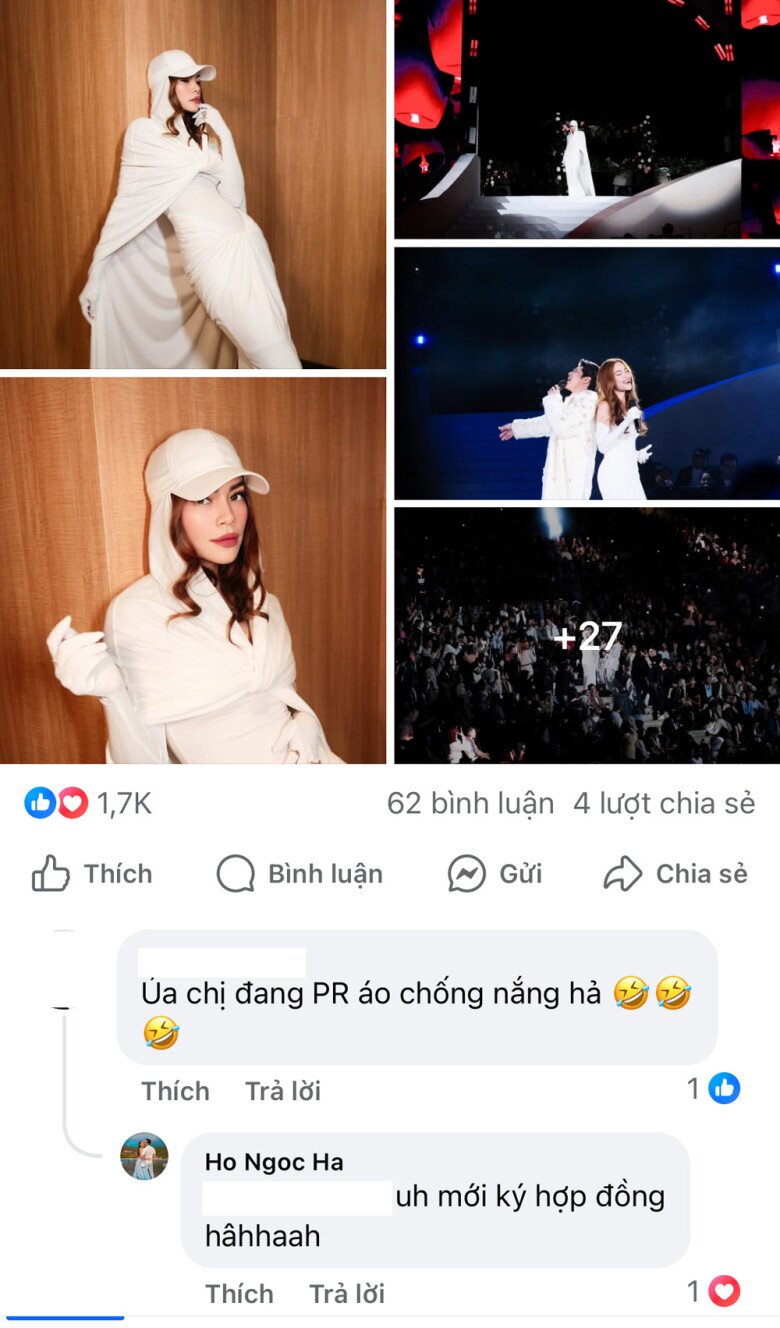 Nữ hoàng thời trang Hồ Ngọc Hà mặc đồ chống nắng lên sân khấu, can đảm thế này thì không ai bắt trend kịp - 1