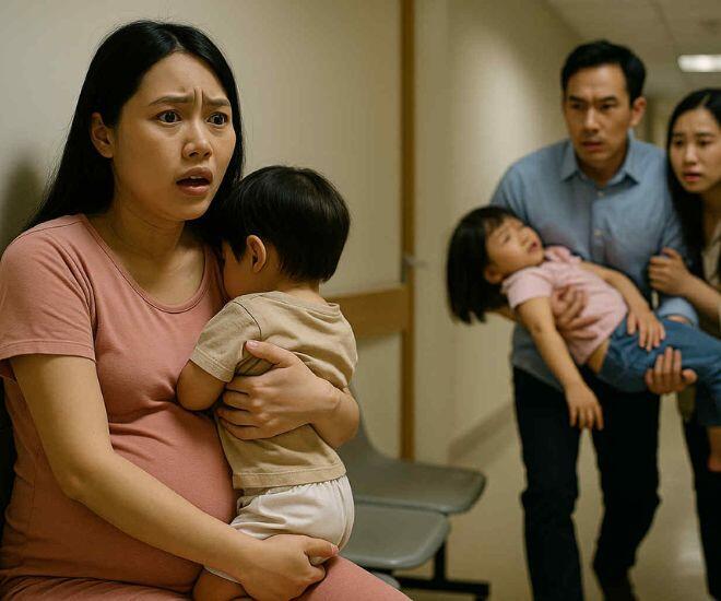 Tôi ôm con sốt chờ ở hành lang bệnh viện, chết lặng khi thấy chồng đưa một đứa trẻ khác đi cấp cứu - 1