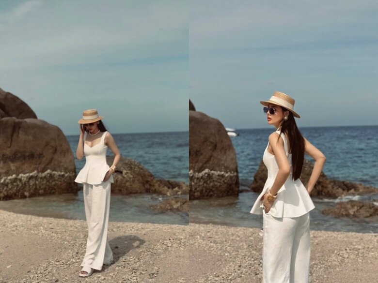 Đi biển không mặc bikini, &#34;dâu hào môn&#34; Phanh Lee lên đồ chứng minh khí chất chuẩn phu nhân hào môn - 3