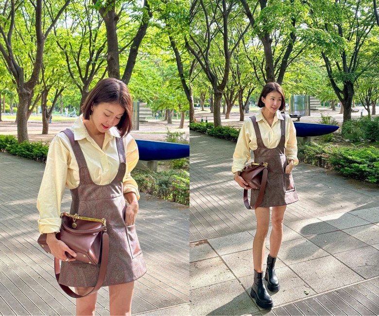 3 combo thời trang thu - đông phụ nữ Hàn rất yêu: Len dệt kim, áo gi-lê và quần bò treo lên ngôi - 2