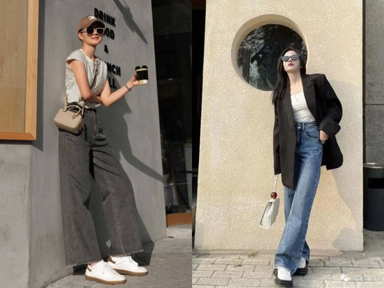 Mặc quần jeans ống rộng đi làm, phải tránh mắc 7 lỗi này kẻo trông lôi thôi, mất điểm thanh lịch - 2