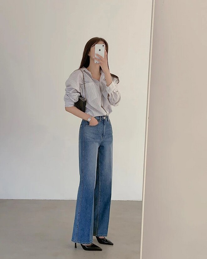 Mặc quần jeans ống rộng đi làm, phải tránh mắc 7 lỗi này kẻo trông lôi thôi, mất điểm thanh lịch - 4