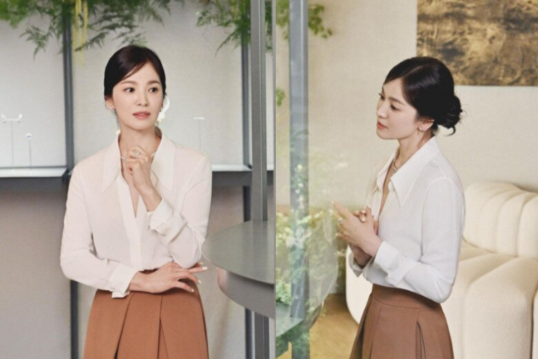 Búi tóc thấp thế nào để không bị già? Song Hye Kyo chỉ làm thêm 1 bước mà đẹp sang, không tăng tuổi - 4