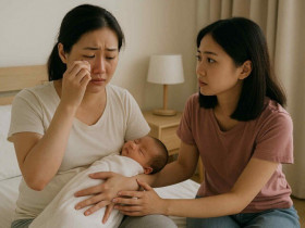 Tới thăm chị gái mới sinh, tôi đứng lặng khi thấy chồng chị đang làm một việc trong phòng khách