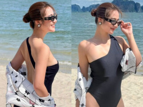 Huyền Lizzie diện bikini cắt xẻ táo bạo khoe vóc dáng gợi cảm