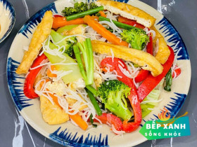 Bún xào rau củ chay thanh đạm, dễ làm