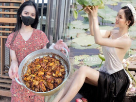 "Tiên nữ Đăknia" một thời mặc yếm táo bạo gây tranh cãi, nay về quê bán bún mặc đồ bộ giá rẻ khó nhận ra