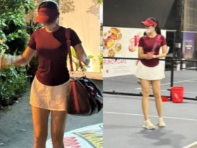 Nàng hậu đi đánh pickleball vẫn không quên xách túi hiệu trăm triệu