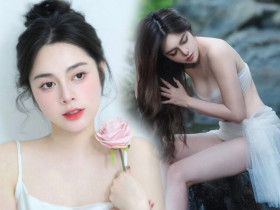 Tiên nữ mặt mộc chuyên khoe dáng đáy thắt lưng ong bên suối, đẹp tới mức camera thường cũng không thể dìm