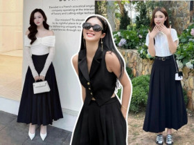 Sắm đúng một chiếc chân váy đen dài, chị em có 6 cách mặc đẹp miễn chê, ai cũng hỏi xin bí quyết