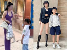Những lần ăn mặc "đi vào lòng đất" của các bà mẹ khi đưa con tới trường: Mặc ngắn chưa đủ, có người khoét trước hở sau