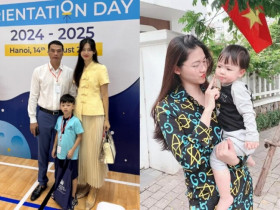 Á hậu 1m81 mỗi lần mang bầu là sắm túi mới, đưa con đi tựu trường cũng đeo túi gần 4 tỷ, ở nhà chăm con mặc đồ ngủ 50 triệu