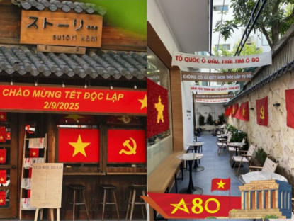 Những quán cafe rực rỡ cờ hoa dịp Quốc khánh 2/9: Lưu lại ngay để tranh thủ "check-in" trước khi đông nghịt khách!