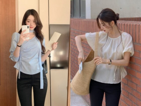 Cứ mặc mãi áo thun đen chán ngắt? 4 kiểu áo này giúp bạn trông có gu lại "chanh sả" như quý cô hàng hiệu