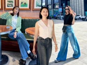 Hồng Diễm lên đồ "hack tuổi" với mẫu quần jeans dễ mặc hơn skinny jeans, chị em 40+ nên thử ngay